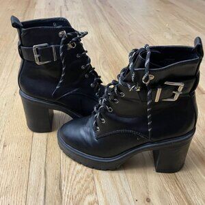 ASOS Chunky Lace-Up Block Heel Booties - Size 7 - Good Condition